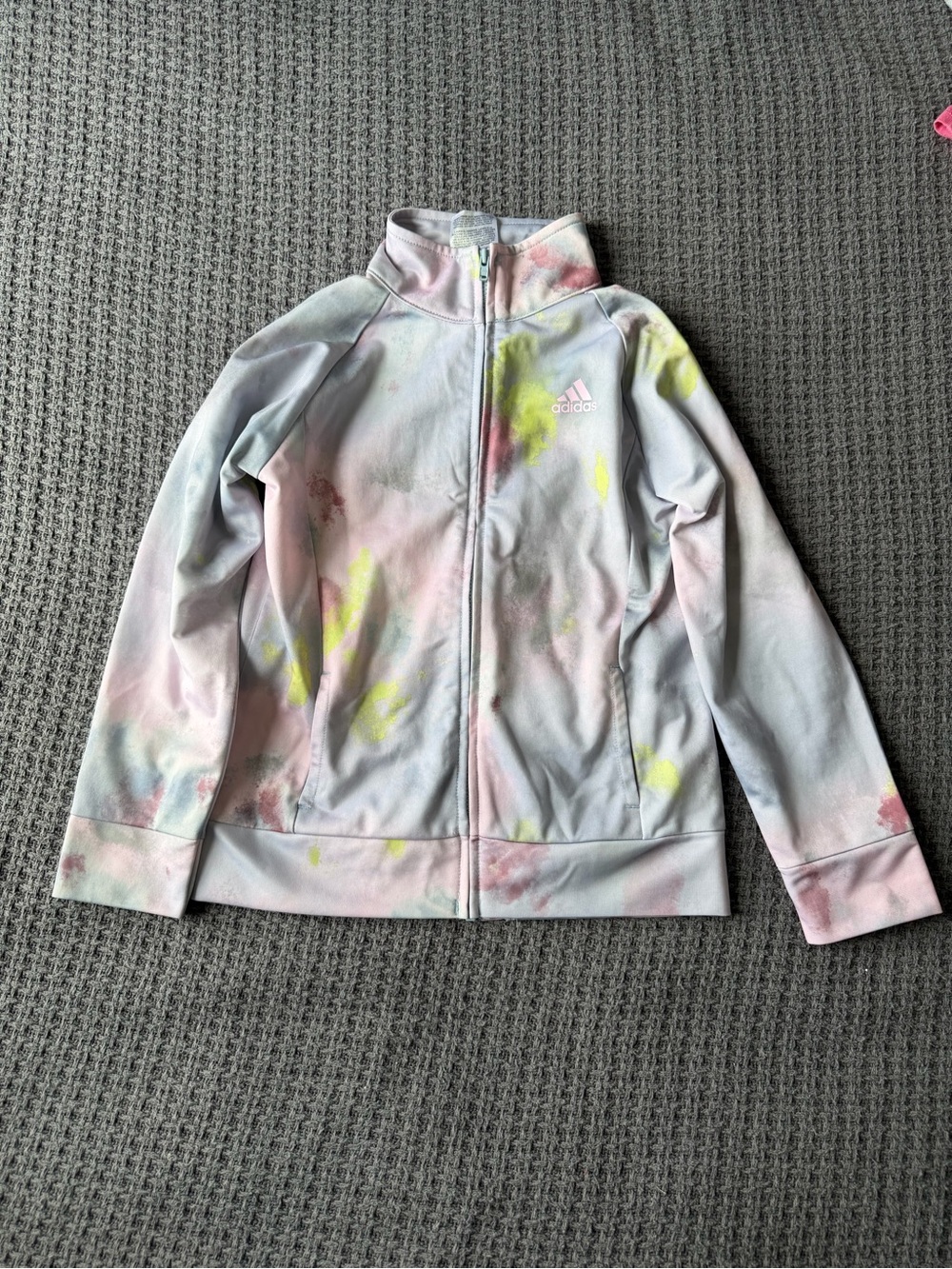 adidas Kids Pastel Tie-Dye Full-Zip Jacket - Pink, Yellow, Blue